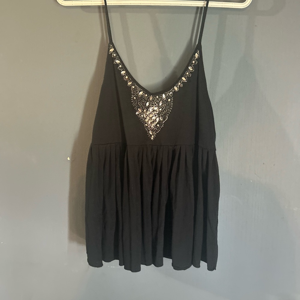 Vintage Rocawear Y2K Beaded Babydoll Cami Top Black Size L - Picture 3 of 11